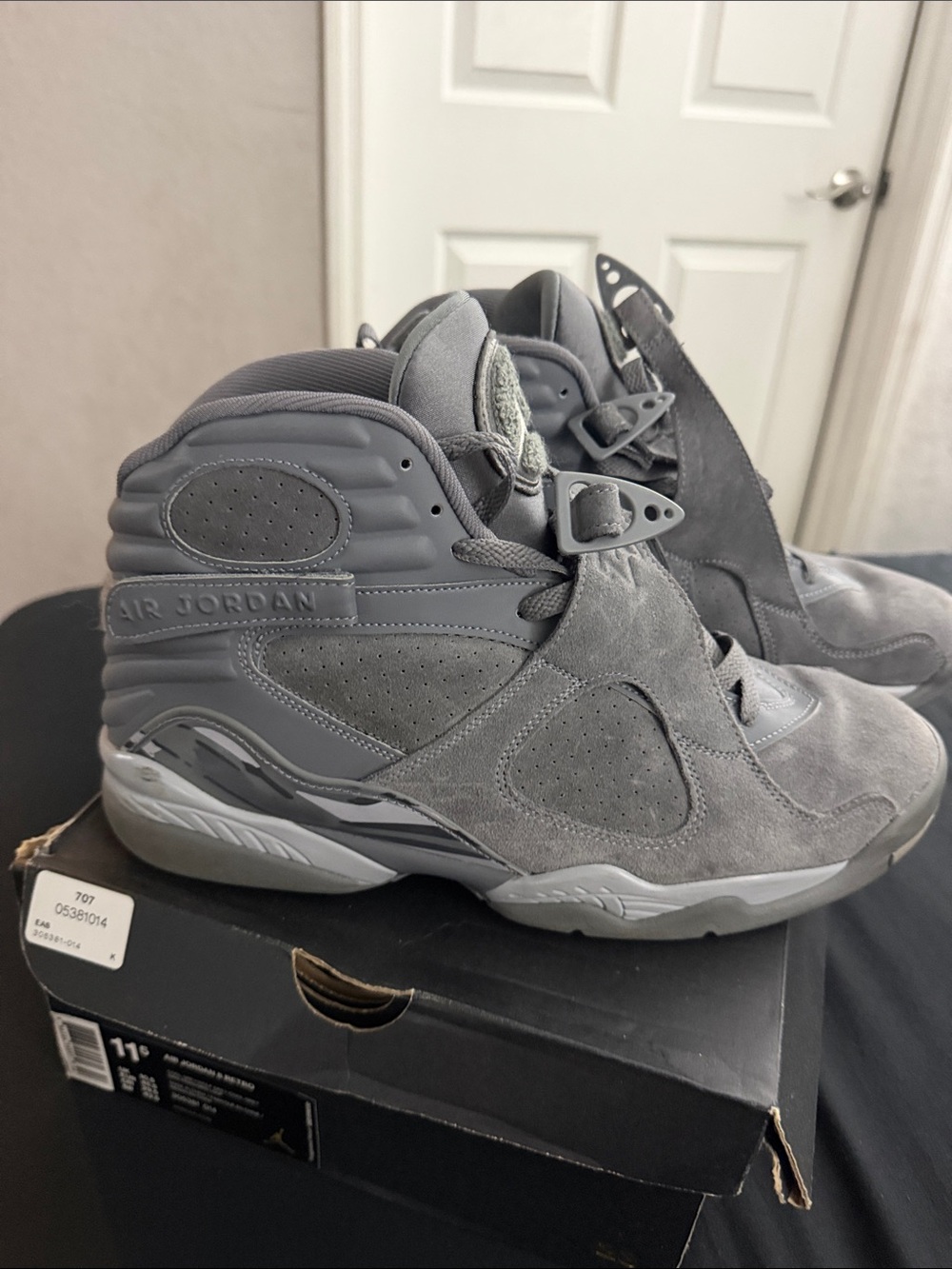 Jordan Grey Suede High-Top Sneakers